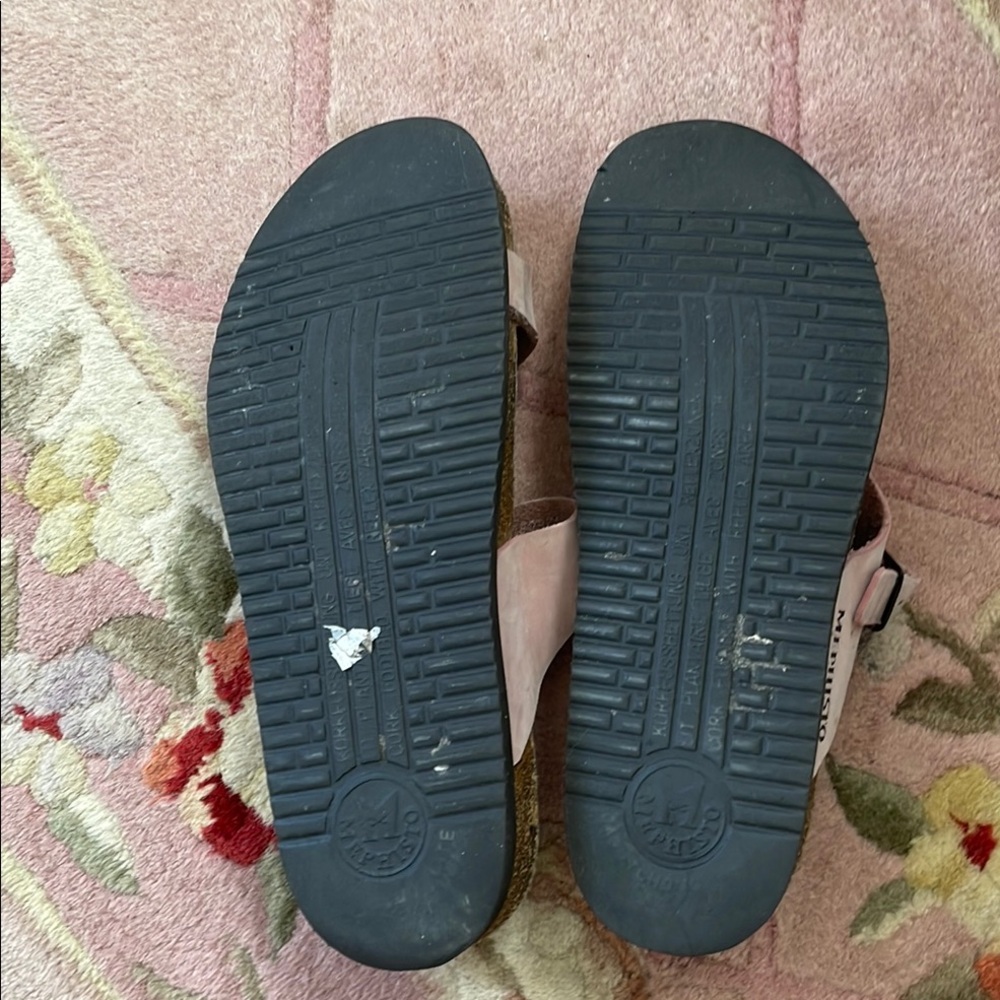 Mephisto Pink Sandals Comfortable Summer Footwear - Picture 6 of 7